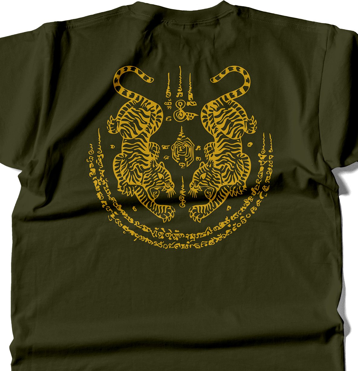 Twin Tigers & Soy Sung Warn Olive Green T-shirt - Samsara Clothing
