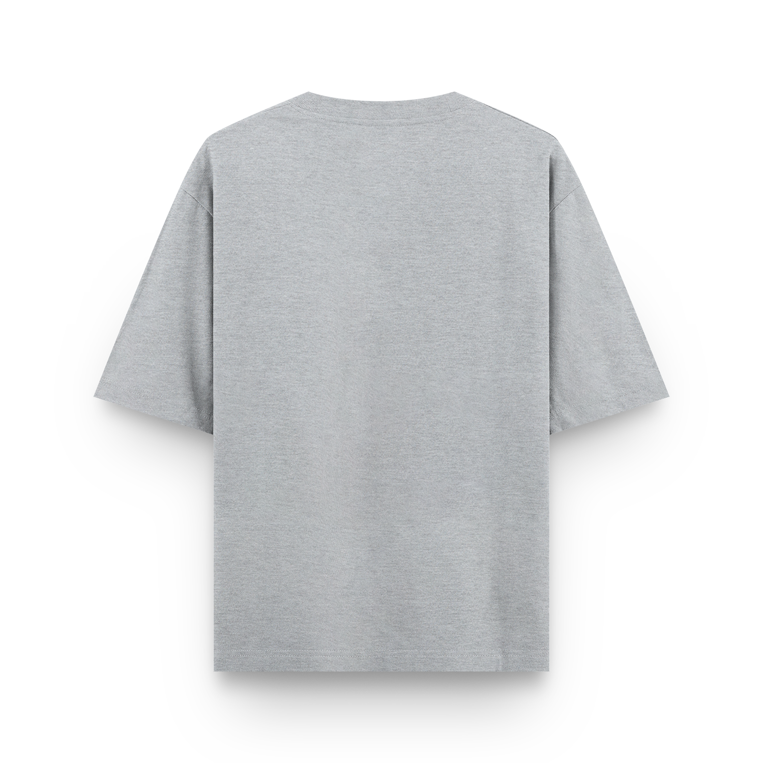 Back view of a gray t-shirt.