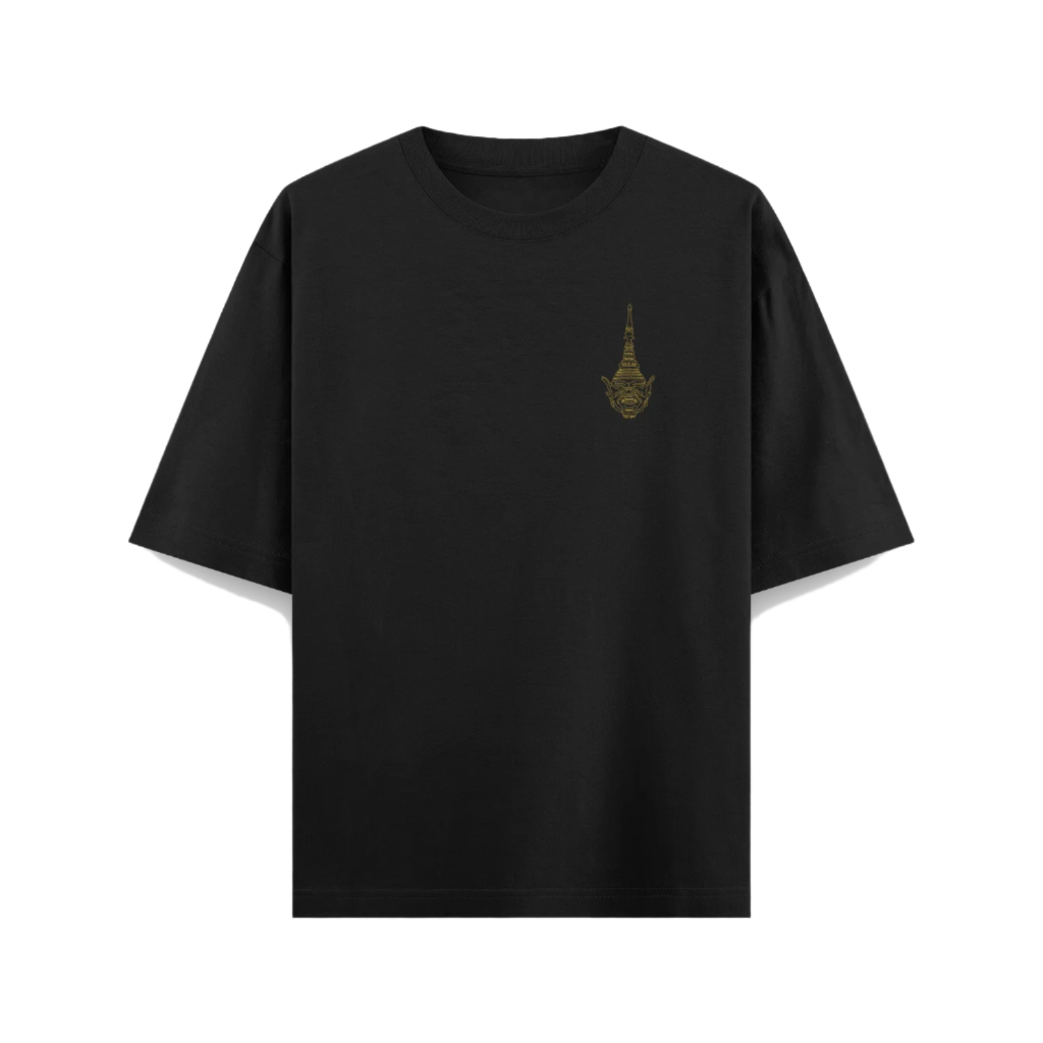 Khon Mask & Siamese Dancers Black T-Shirt - Samsara Clothing