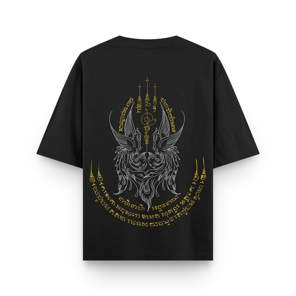 Golden Swan Sak Yant T-Shirt – Sacred Thai Symbolism | Samsara
