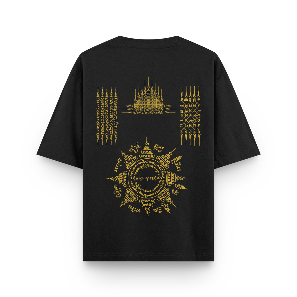 Thai Tattoo Print Oversized T-Shirt