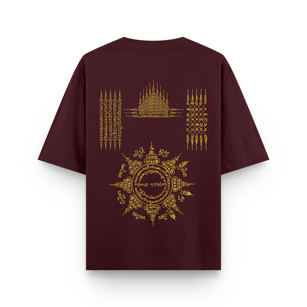 Thai Tattoo Print Oversized T-Shirt