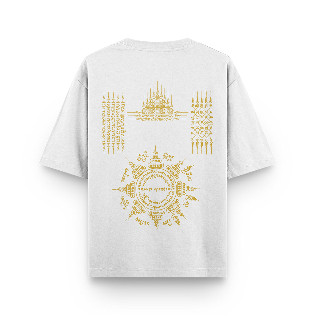 Thai Tattoo Print Oversized T-Shirt