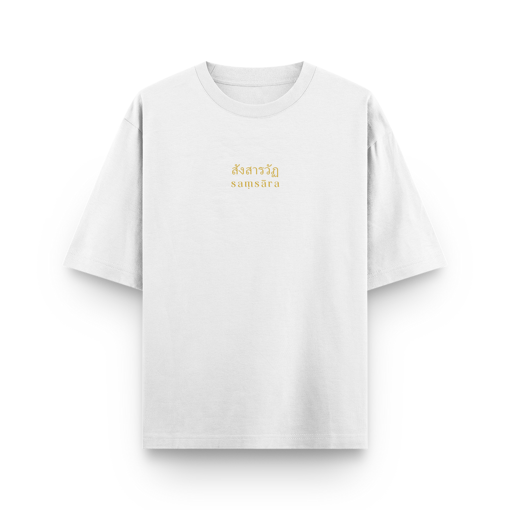 Thai Tattoo Print Oversized T-Shirt