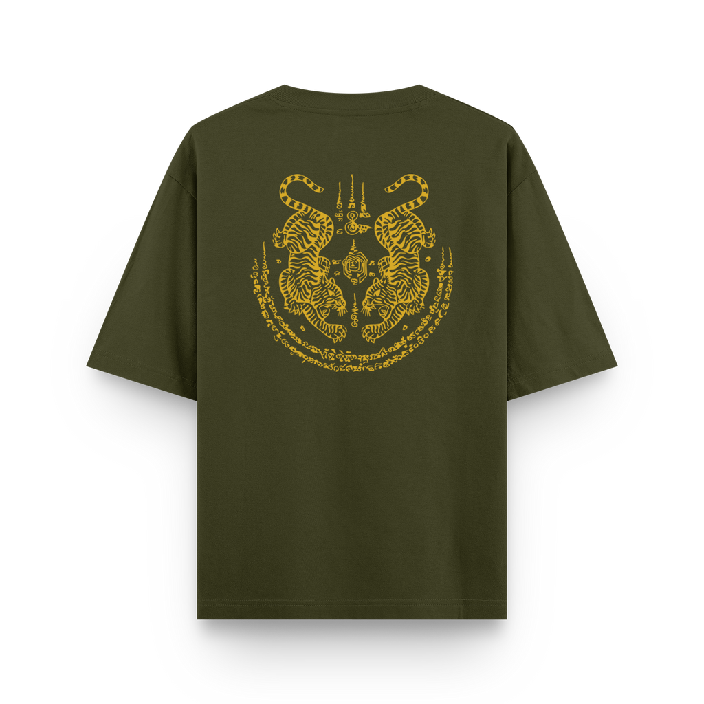Twin Tigers & Soy Sung Warn Olive Green T-shirt - Samsara Clothing