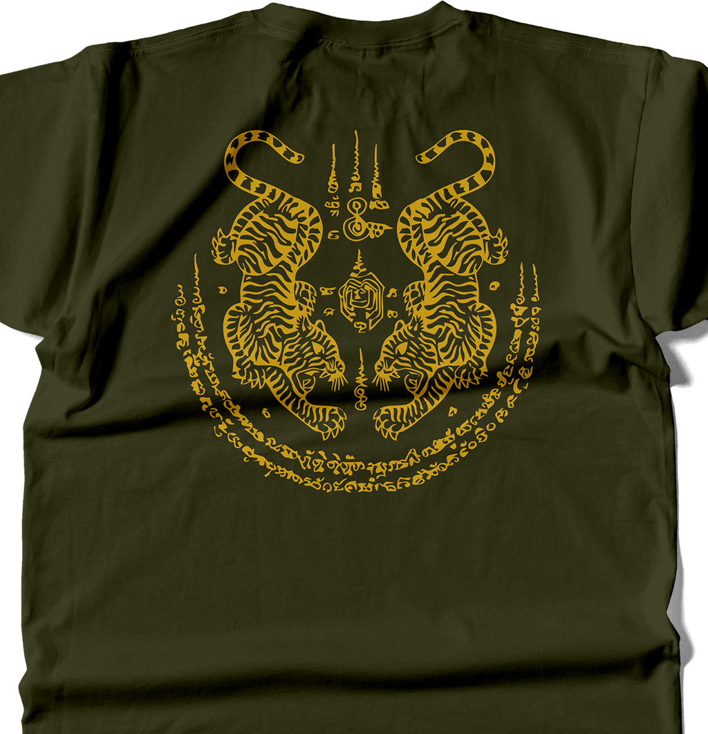 Twin Tigers & Soy Sung Warn Olive Green T-shirt - Samsara Clothing