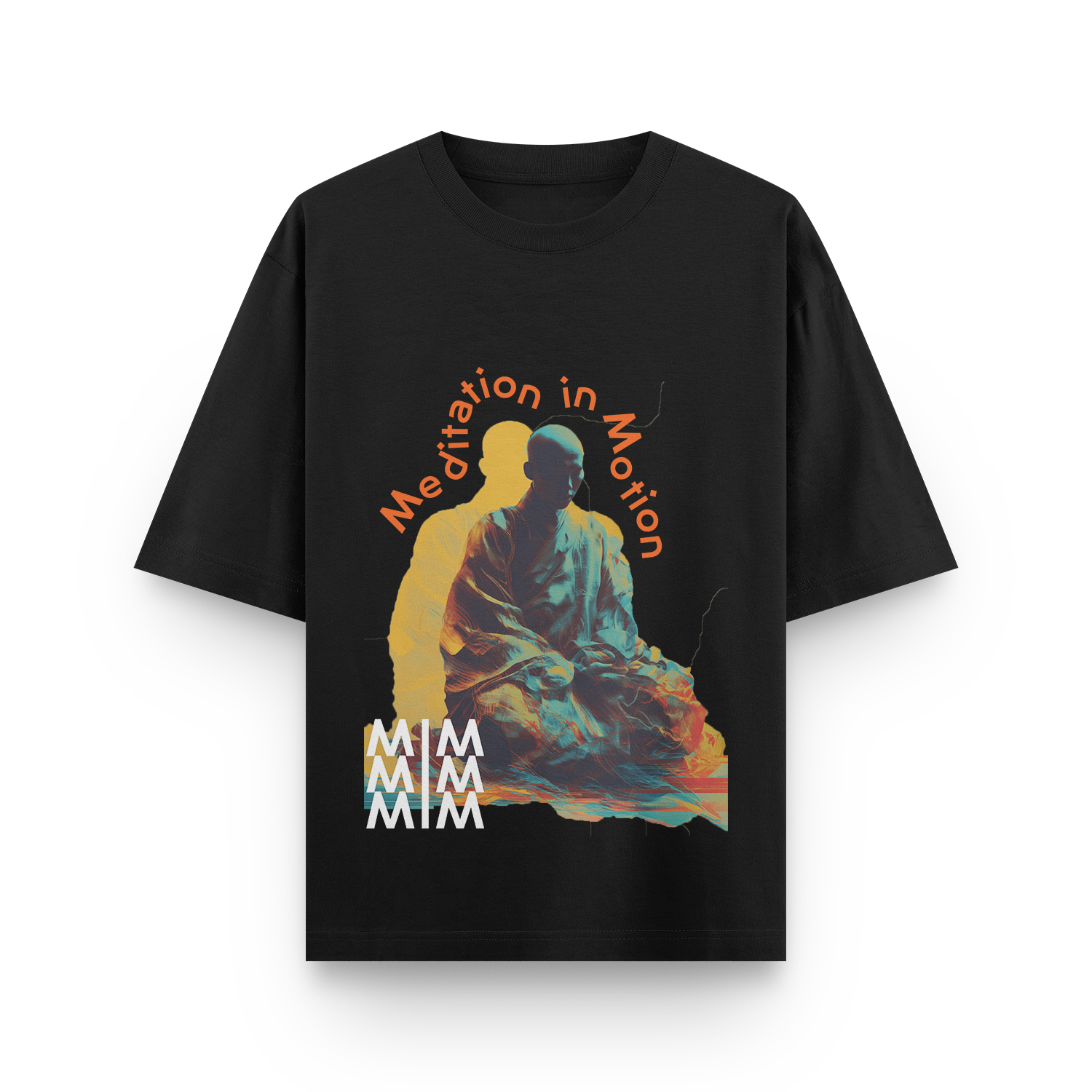 Front view of black oversized unisex t-shirt.