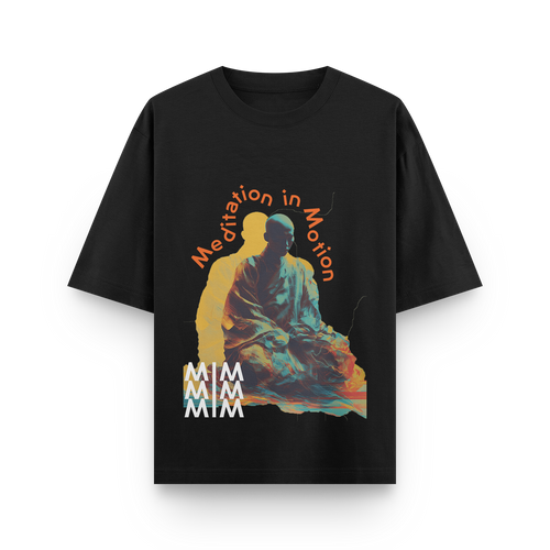 Front view of black oversized unisex t-shirt.