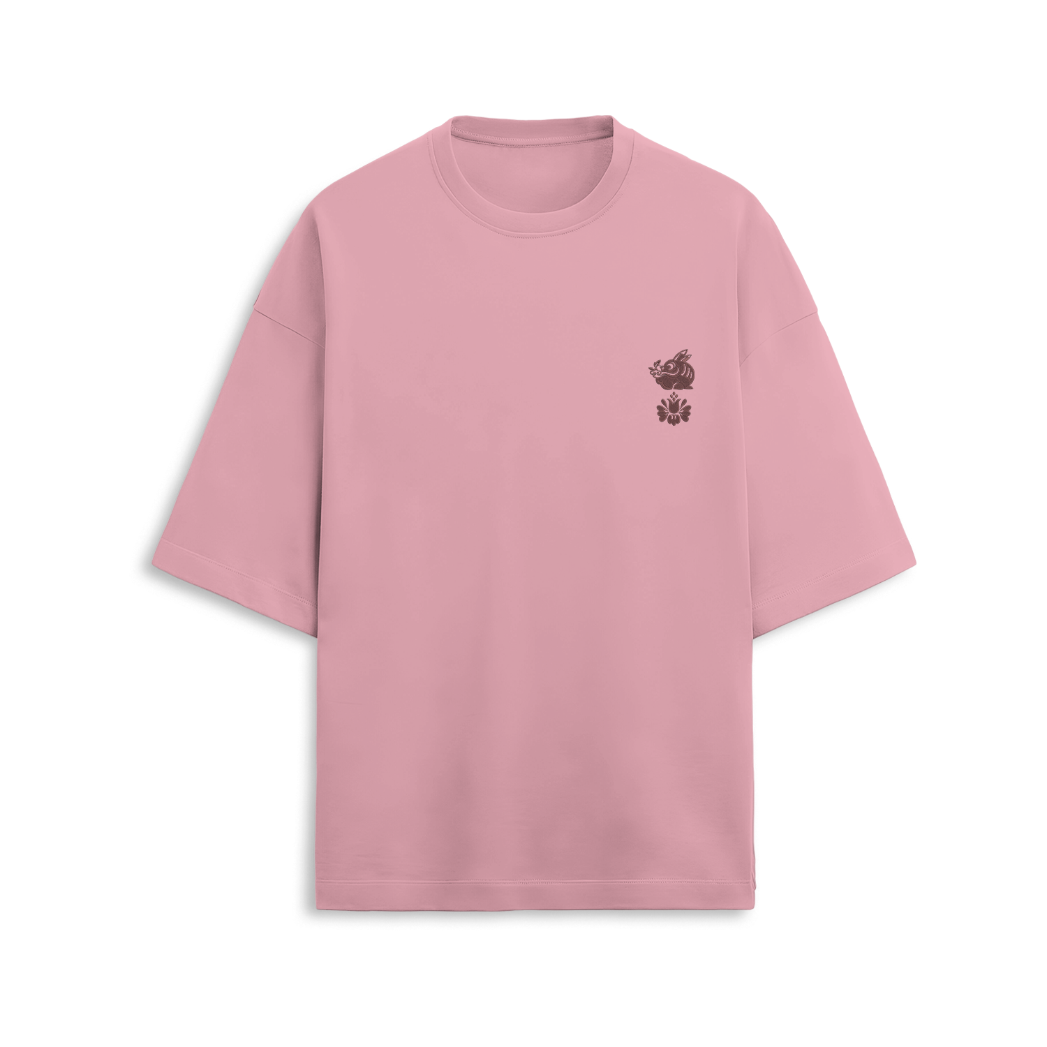 The Rabbit and The Snapdragon - Unisex Terry Oversized Tee