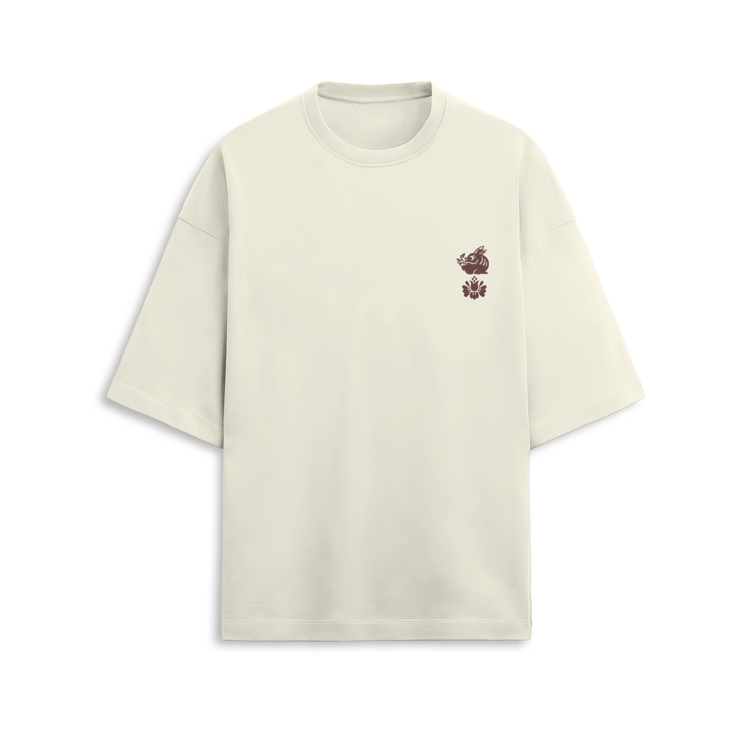 The Rabbit and The Snapdragon - Unisex Terry Oversized Tee
